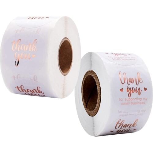 500pcs 3.8cm Rose Gold Thank You Sticker Seal Labels Gift Decoration Sticker for Wedding Birthday Package Stationery Sticker