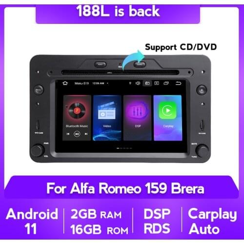 7 "IPS RDS DSP 4GB+64GB 2DIN Android 11 Car GPS Navigator For Alfa Romeo 159 Brera Spider Sportwagon Radio Navigation GPS