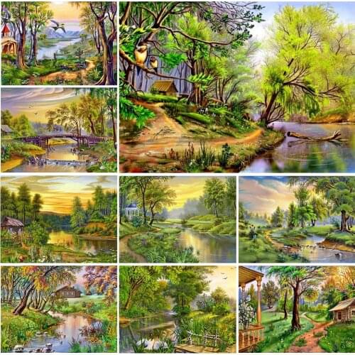New Diamond Mosaic Rural Scenery Diamond Painting 5D DIY Cross Stitch Kit Home Decor Gift