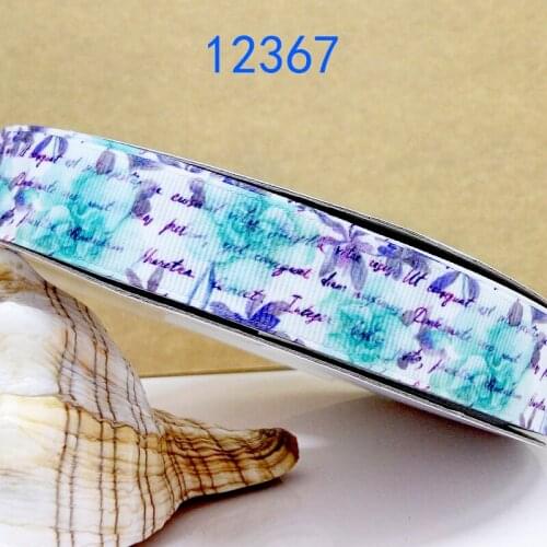 Free shipping 50 yard per size cartoon printed grosgrain ribbon 12367