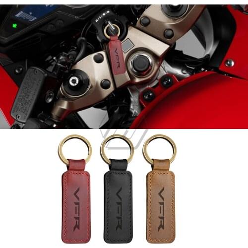For Yamaha VFR 750 800 1200 Models Motorcycle Keychain Cowhide Key Ring