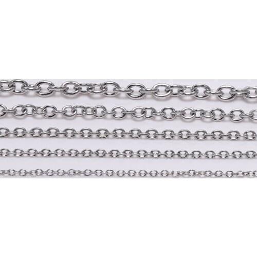 5M/lots 1.2 1.6 2mm Stainless Steel Chain Necklace Bulk Link Chains For Necklaces Jewelry Making Findings Accessories Supplies