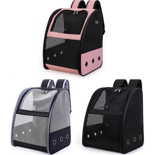 E7CC Bird Cage Breathable Carrier Backpack Foldable Lightweight Outdoor Travel Multi Purpose PU Mesh Pet Parakeet Parrot Bag