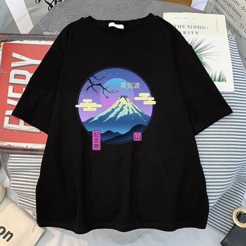 Mount Fuji Items Steam T Shirts For Girls 2021 Summer Soft Casual T-Shirt Korean Style New Base Tees Ins Fashion Womens Tshirts