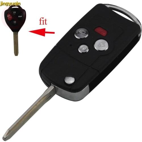 Jingyuqin 4 Buttons Remote Modified Folding Key Shell for TOYOTA RAV4 Camry Avalon Corolla Matrix Car Key Shell Remote Styling
