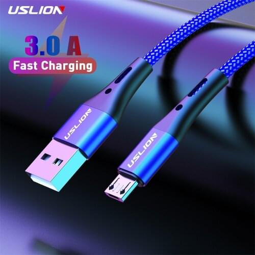 USLION Micro USB Cable Fast Charging For Samsung S7 Xiaomi Android Redmi Note 5 Pro Data Cable Charger Wire Cord 3m Mobile Phone