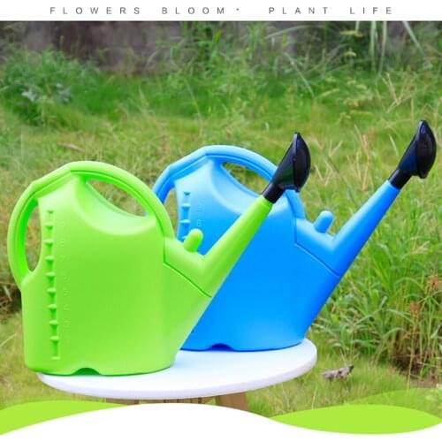 Platsic Watering Can, 5L, Watering Can Garden Watering Pot with Detachable Shower Head for Indoor Outdoor Plants, Blue, Green