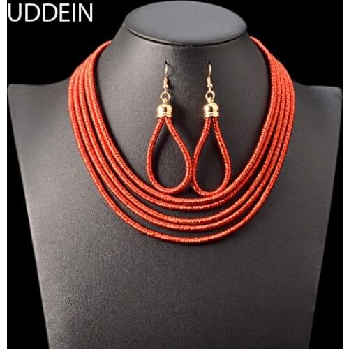 UDDEIN lace magnet buckle jewelry sets vintage statement choker necklace pendant wholesale Nigerian wedding Indian jewelry sets