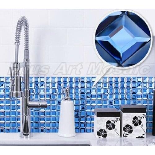 Lovely Blue backsplash tiles mirror glass mosaic tiles