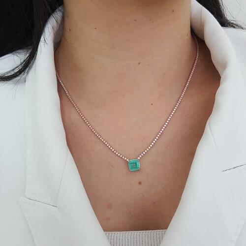 Love Waterway 925 Silver Diamond Water Drop Heart Baguette Minimal Necklace For Women Trendy Super Luxury Turkish Fine Jewelry