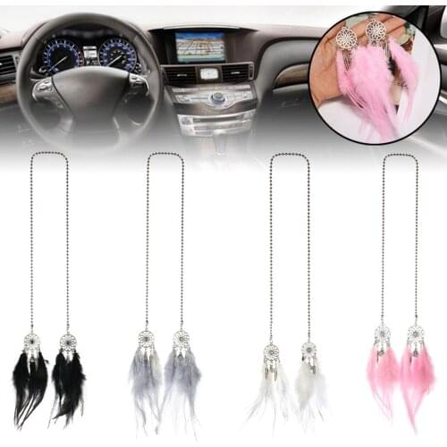 Mini Hand-woven Car Dream CatcherHanging Wind Chimes Indian Style Religious Mascot for Car Home Wall Decoration