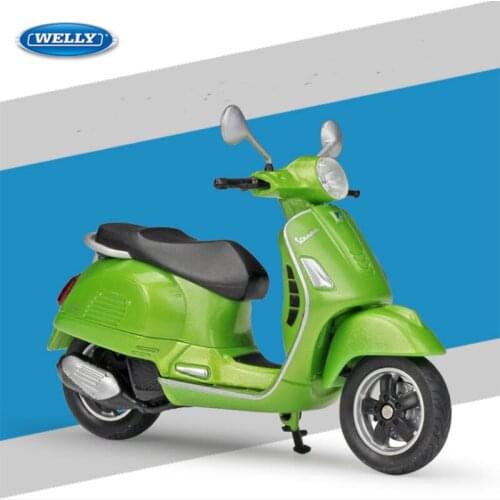 1:18 PIAGGIO Vespa Alloy Motorcycle Diecast Model Toy For Kids Birthday Gift Toys Collection Original Box Free Shipping Welly