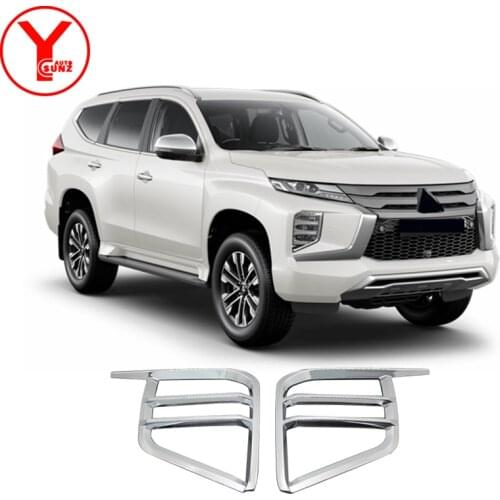 For MITSUBISHI PAJERO SPORT MONTERO 2020 Front Fog Light Cover Trim Lamp Cover Car Styling Reflective Sticker Kit Accessories