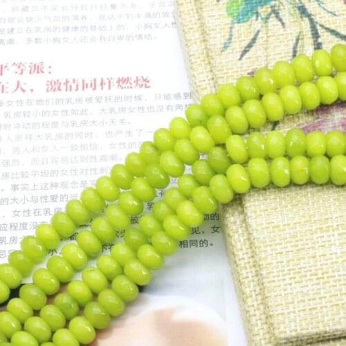 New 5x8mm faceted apple green abacus loose beads 15'' fashion chalcedony stone jewelry beads DIY jewelry making