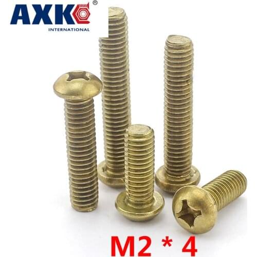 2019 New Arrival New Drywall Parafuso Axk 25pcs Copper Phillips Head Screw / Round Machine Dollar M2 * 4 Gb818