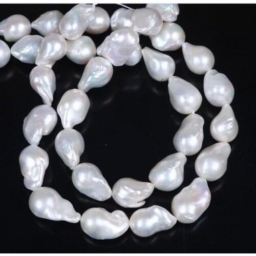 Wholesale AA Natural Big 13*16mm White Baroque Pearl Beads Loose 18'' 36"