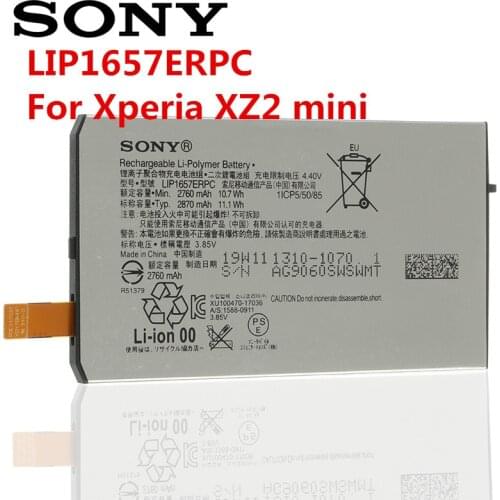 Original Battery LIP1657ERPC For Sony Xperia XZ2 mini Authenic Phone Battery 2870mAh