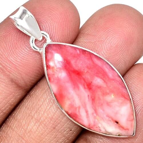 Genuine PINK OPAL Pendant 925 Sterling Silver, Total Length : 45 mm, AP6947