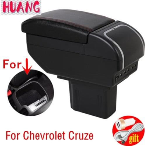 Armrest box For Chevrolet Cruze/Holden Cruze 2009-2015 Dual Layer Large Space Central Store Content box with Ashtray USB Chargin