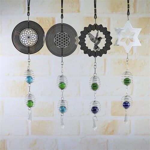 Retro Rotating Wind Chime Metal Pendant Pendant Decoration Home Living Room Garden Balcony Decoration Pendant