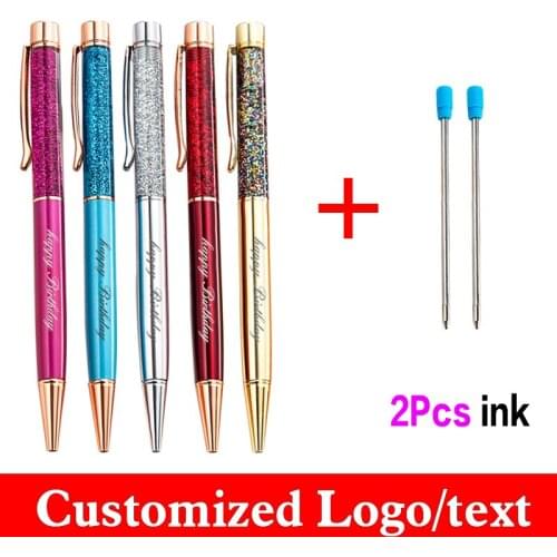 3 Pcs/set Quicksand Oil Pen High-end Metal Signature Pen Holiday Gift Pen Get 2 Ink Custom LOGO Lettering Stationery Wholesale