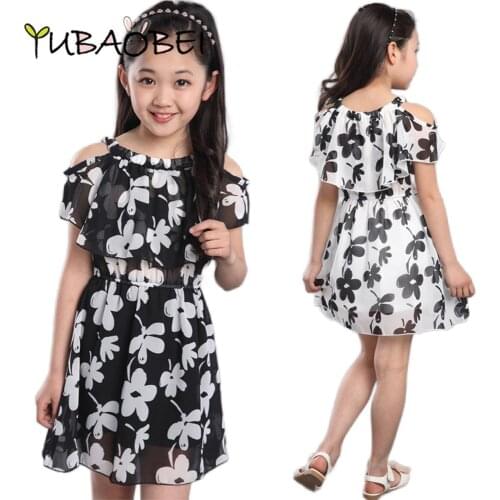 Kid Girl Dress Summer 2019 Childrens Elegant Clothing Teen Girls Flower Chiffon Dresses Princess Party Clothing Costume 3-12T