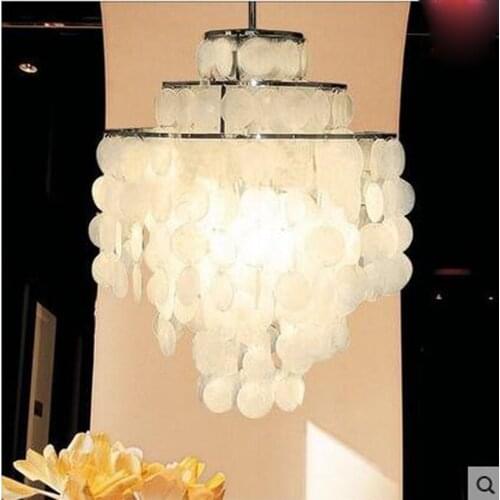 Modern simple wind chimes shells creative personality chandeliers for stairs living room dining room lights bedroom study bar