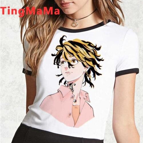 Tokyo Revengers summer top clothes male tumblr white t shirt kawaii vintage graphic tees tshirt couple clothes
