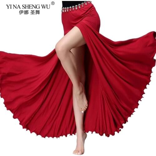 Modal Belly Dance CtumePractice Long Skirt Sexy Women Dance Wear Long Maxi Skirts Belly Dance Skirt Side Slit Wrap Dancing wear