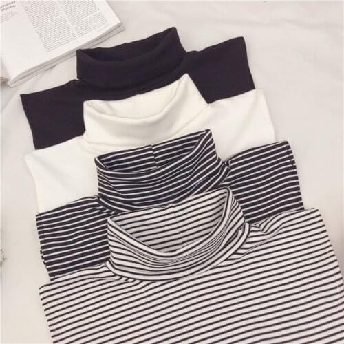 Womens Fake Collar Stripe Turtleneck False Blouse Top Collar Female Turtleneck Shirt Sweater Detachable Collar Accessories