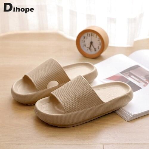 Dihope 4.5cm Heel Thick Sole Home Women Slippers Ladies Platform Flat Shoes Non-slip EVA Living Room Indoor Slides Women Slipper