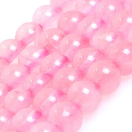 6-8mm AAA Natural Round Pink Rose Quartzs Beads For Jewelry Making Beads Bracelets For Women 15'' Needlework DIY Beads Bracelets