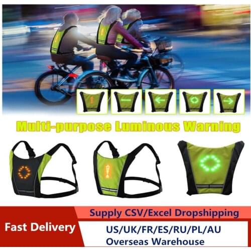 New 2020 LED Wireless cycling vest 20L MTB bike bag Safety LED Turn Signal Light Vest Bicycle Reflective Warning Vests with remo