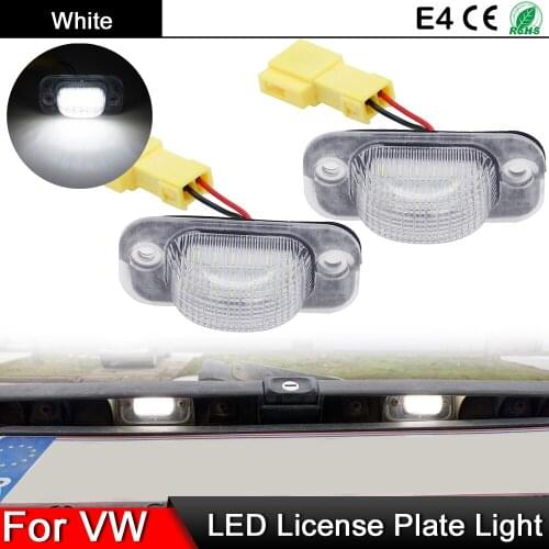 1 Pair For VW Golf 2 83-92 For Jetta 2 84-91 For Seat Toledo I 91-99 White LED License Plate Light Number Plate Lamp
