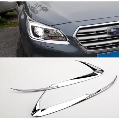 Accessories ABS Chrome Front Head Light Eyelid Cover Trim 2pcs For Subaru Outback 2015 2016 Car styling