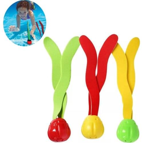 3pcs Kids Plants Toy Sports Swimming Pool Toys Sea Plant Shape Diving Toys Children Diving Swimming Training Pool Water Sports