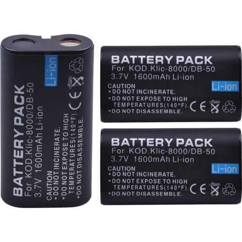 3X 1600mAh KLIC-8000 KLIC 8000 Rechargeable Battery for RICOH DB50 Kodak Zx1 ZxD Z612 Z712 Z812 Z1012 Z1015 Z1085 Z1485 Z8612