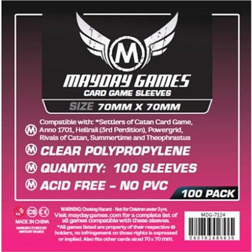 5 packs/lot MAYDAY Card Sleeve 7124 for 70*70mm cards protector clear pack case Board Games Sleeves