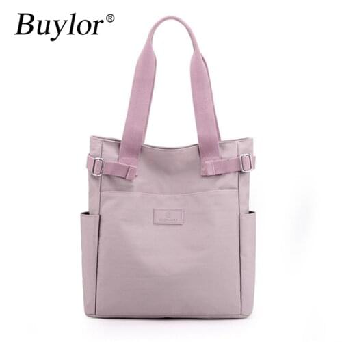 Buylor Canvas Women Shoulder Bag Casual All-Match Handbag Nylon Lightweight Large Capacity Tote Bag Travel Female Shopping Bag
