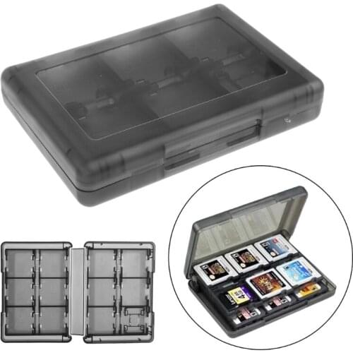 Game Card Case 28-In-1 Black Game Card Case Holder Cartridge Storage Box for nintendo DS 3DS