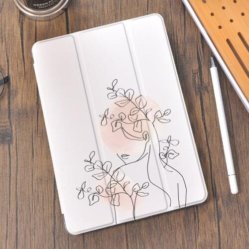 Abstract Line Painting for 10.2 iPad 8th Generation Case 2020 Air 4 Pro 11 Stand Holder 7th Funda Mini 5 Air 2 6th 5th Coque