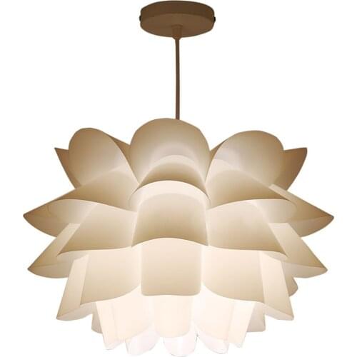 Creative lotus chandelier living room dining room bedroom bar counter study room art deco snow chandelier warm white light