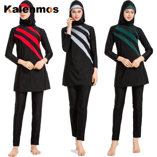 Swimwear Women Arabic Modest Muslim Islamic Swimsuit Swim Wear Burkini Hooded Hijab Swim Surf Wear Sport Full Suit for Swimming
