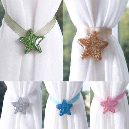 1 Pcs Magnetic Tie Back Holder Curtain Buckle Europe Style Star Curtain Broach Curtain Decoration Accessories Home Room