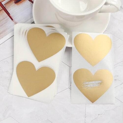 Color multi-purpose scratch card coating love five-pointed star shape scratch card DIY postcard wedding gift crafts sticker