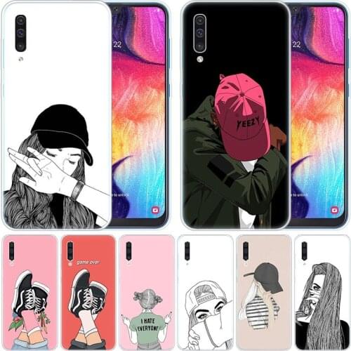 Soft Silicone Case Mysterious fashion girl boy for Samsung Galaxy A50 A70 A80 A40 A30 A20 A10 A20E A2 CORE A9 A8 A7 A6 Plus 2018