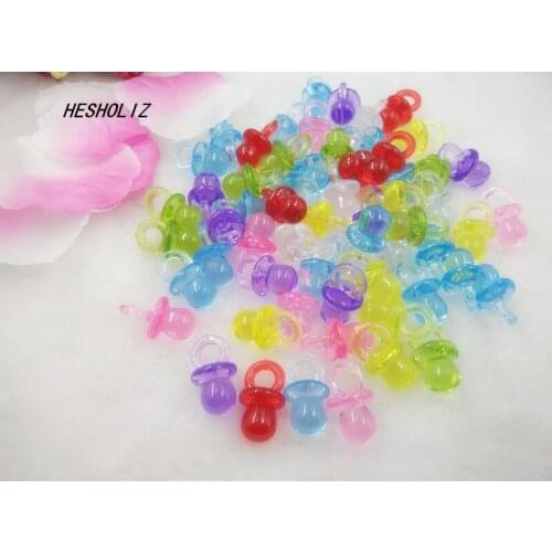 New 100Pcs Mini Pacifiers Baby Shower Favor Mix Color Kids Decoration Party Decorations Pacifiers Supplies For Party