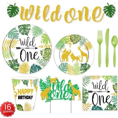 New Wild One Birthday Party Disposable Tableware Set Decoration Paper Plate Paper Cup BABY SHOWER