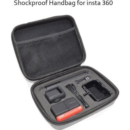 Besegad Portable Dustproof Shockproof Carrying Case Storage Bag Handbag for Insta360 Insta 360 ONE R Action Camera Accessories