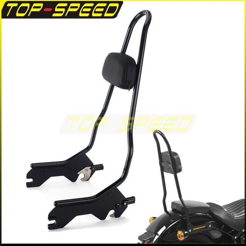 Motorcycle 20"" Tall Black Rear SissyBar Backrest Passenger W/Pad For Harley 2018-2021 Heritage Classic 114 FLHCSDeluxe FLDE